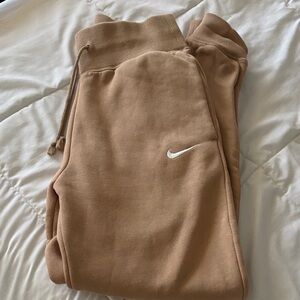 Nike Women’s Tan Joggers with White Swoosh